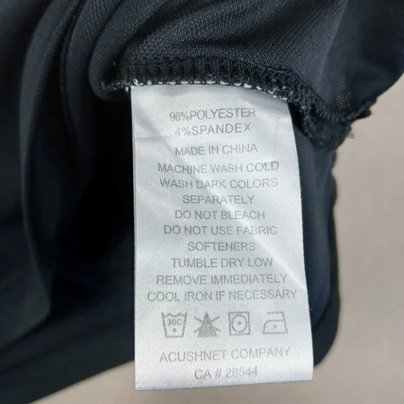 Footjoy Large Mens Polo Shirt Golf Stretch Knit Sand Point CC 24x30 Black - Picture 9 of 12